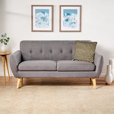 Streamdale Furniture Streamdale Elegant Loveseat Mid-century Flair With Modern Twist In Gray