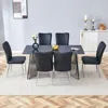 Streamdale Furniture Streamdale Elegant Marble Dining Set Tabletop, Butterfly Legs, 6 Chairs