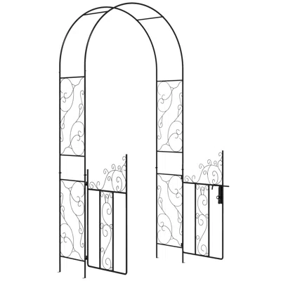Streamdale Furniture Streamdale Elegant Metal Garden Arch With Gate For Gardening And Events