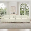 Streamdale Furniture Streamdale Elegant Mid-century 4-seater Chenille Sofa With Flared Arms In White