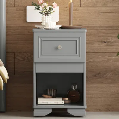 Streamdale Furniture Streamdale Elegant Nightstand Classic Nightstand With Drawer And Shelf