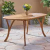 Streamdale Furniture Streamdale Elegant Oval Acacia Wood Table With Teak Finish For Outdoor Patios