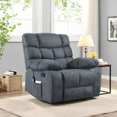 Streamdale Furniture Streamdale Elegant Pillow Tufted Massage Recliner With Remote Control