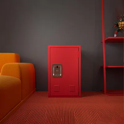 Streamdale Furniture Streamdale Elegant Red Metal Locker Storage Cabinet - Assembly Required