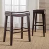 STREAMDALE FURNITURE STREAMDALE ELEGANT SADDLE SHAPED BAR STOOLS WITH STUDDED CUSHIONED SEAT AND RUBBERWOOD LEGS