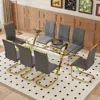 Streamdale Furniture Streamdale Elegant Tempered Glass Dining Set (71"x35.4") With 8 Chairs