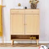 Streamdale Furniture Streamdale Elegant Vine-shaped Wood Shoe Cabinet With Vintage Charm