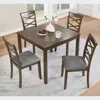 Streamdale Furniture Streamdale Elegant Walnut 5-piece Dining Table Set In Brown