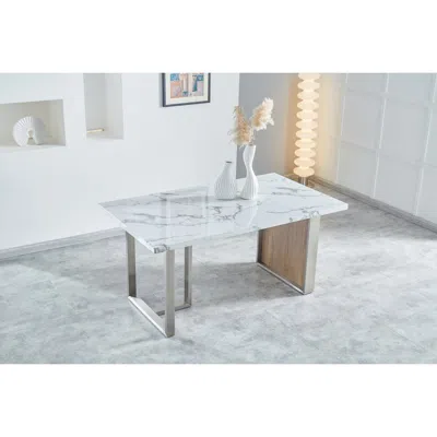 Streamdale Furniture Streamdale Elegant Walnut Mdf Dining Table For 6-8