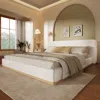 Streamdale Furniture Streamdale Elegant White Upholstered King Bed With Solid Wood Frame In White