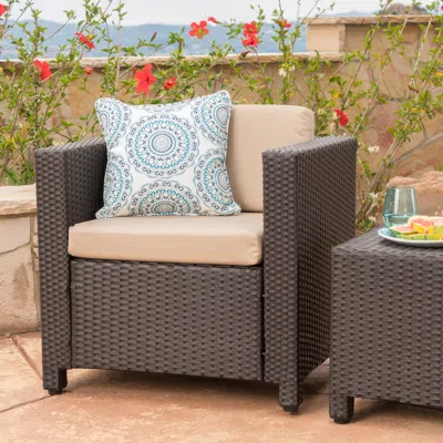 Streamdale Furniture Streamdale Elegant Wicker Club Chair Comfort And Style For Your Outdoor Oasis In Brown
