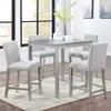 Streamdale Furniture Streamdale Elegant Wooden 5-piece Counter Height Dining Set With Upholstered Chairs