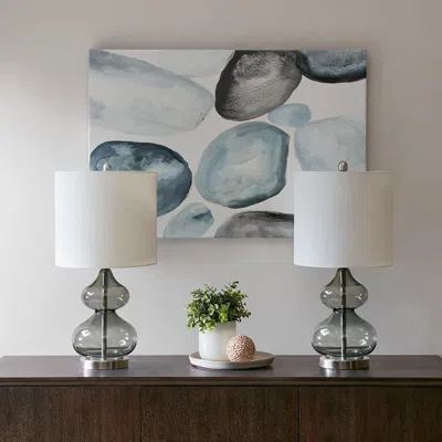 Streamdale Furniture Streamdale Ellipse Curved Glass Table Lamp