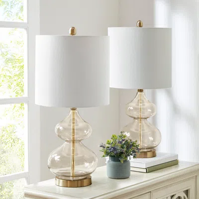 Streamdale Furniture Streamdale Ellipse Curved Glass Table Lamp