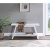 Streamdale Furniture Streamdale Elyz Solid Wood Bench With Shelf, 36.10-inch Long, White