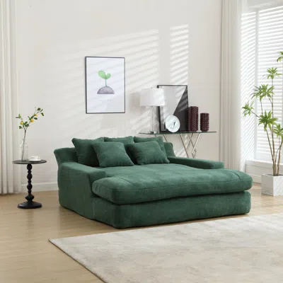 Streamdale Furniture Streamdale Emerald Green Chenille 2-seater Sofa With Back Pillows