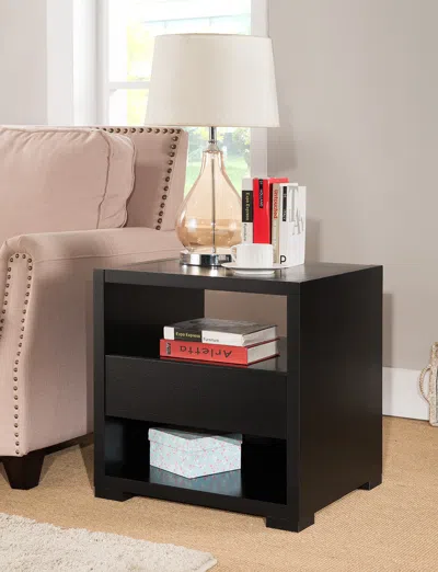 Streamdale Furniture Streamdale End Table Faux Croc Black
