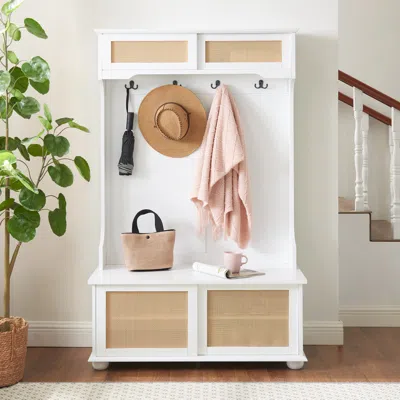 Streamdale Furniture Streamdale Entryway Bench With Shelves & Shoe Storage