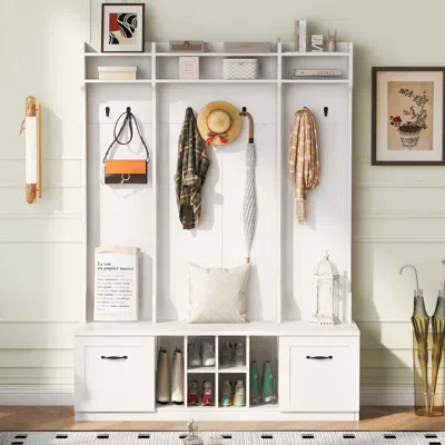Streamdale Furniture Streamdale Entryway Hall Tree: Bench, Coat Rack, Drawers & Shelves