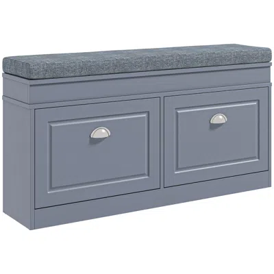 Streamdale Furniture Streamdale Entryway Shoe Rack Bench With Cushion And Storage In Gray