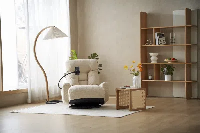 Streamdale Furniture Streamdale Ergonomic Adjustable Lounge Chair With Spring Seat In Neutral