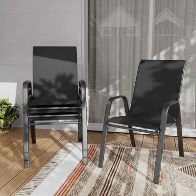 Streamdale Furniture Streamdale Ergonomic Outdoor Patio Chair With Rust-resistant Frame And Easy-clean Fabric