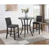 Streamdale Furniture Streamdale Espresso Bar Table Set With Gray Chairs
