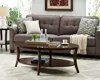 Streamdale Furniture Streamdale Espresso Oval Coffee Table With Shelf
