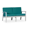 Streamdale Furniture Streamdale Eucalyptus Loveseat With Cushions, Gray Finish, Green Cushions