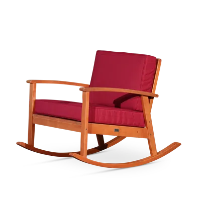 Streamdale Furniture Streamdale Eucalyptus Rocking Chair With Cushions Oil Finish