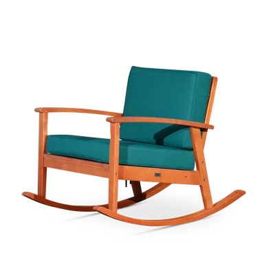 Streamdale Furniture Streamdale Eucalyptus Rocking Chair With Cushions Oil Finish