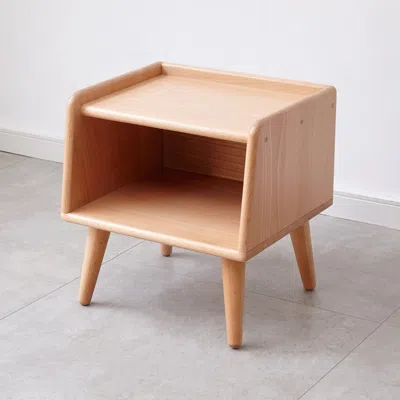 Streamdale Furniture Streamdale European Beechwood Bedside Table Modern, Nordic Storage Cabinet