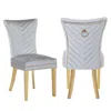 Streamdale Furniture Streamdale Eva 2 Piece Legs Dining Chairs Finished With Velvet Fabric