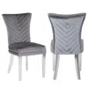 Streamdale Furniture Streamdale Eva 2-piece Velvet Chair With Stainless Legs In Gray
