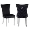 Streamdale Furniture Streamdale Eva Black Velvet Chair With Stainless Steel Legs In Black