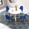 Streamdale Furniture Streamdale Evatt 5-piece Round Dining Set, Trestle Round Table With 4 Stylish Chairs, Blue