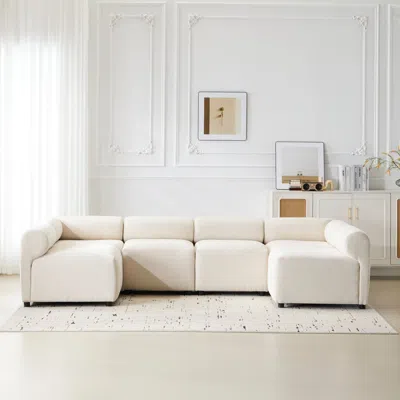 Streamdale Furniture Streamdale Evelyn 114" 6-piece U-shaped Modular Sectional Sofa