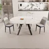 Streamdale Furniture Streamdale Expandable Dining Set 47-63" Table With 4 Pu Cushioned Chairs