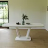 Streamdale Furniture Streamdale Expandable White Dining Table, U-legs, Home/office
