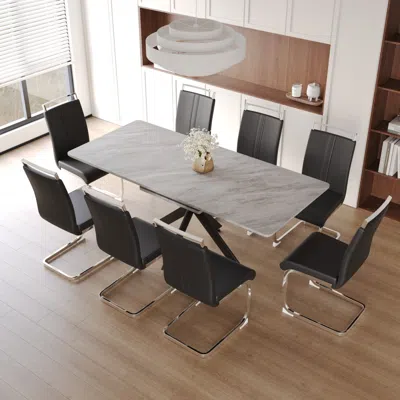 Streamdale Furniture Streamdale Extendable Dining Set For 6-8 (62.4"-78.15" Table)