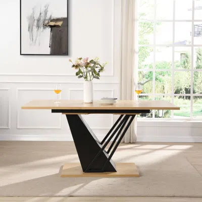 Streamdale Furniture Streamdale Extendable Dining Table - Modern Geometric Design