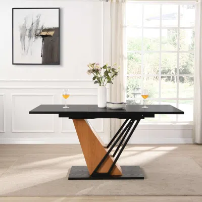 Streamdale Furniture Streamdale Extendable Dining Table - Modern Geometric Design