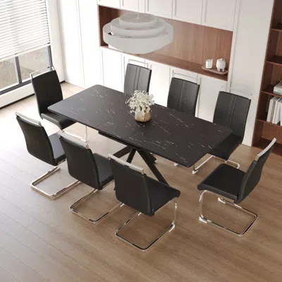 Streamdale Furniture Streamdale Extendable Dining Table Set For 6-8 With Chairs
