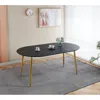 Streamdale Furniture Streamdale Extendable Dining/office/coffee Table, Metal Leg, Mdf Top, Golden/black