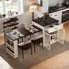 Streamdale Furniture Streamdale Extendable Kitchen Island W/ Slide Out Table, Storage, Power Outlet (cream White)
