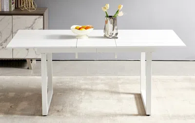 Streamdale Furniture Streamdale Extendable Square Dining Table With Metal Legs (70.86" W X 31.5" D X 29.5" H)