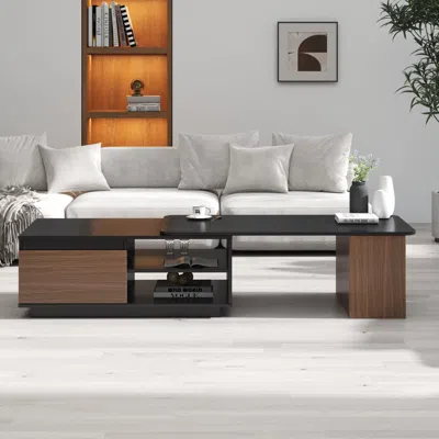 Streamdale Furniture Streamdale Extendable Wood Coffee Table With Drawers