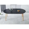 Streamdale Furniture Streamdale Extensible Black Table: Wood Leg, Mdf Top, 100/140/180x100x75cm In Black
