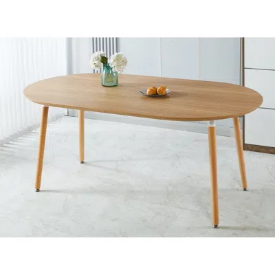 Streamdale Furniture Streamdale Extensible Oak Table: Wood Leg, Mdf Top, 100/140/180x100x75cm In Brown