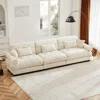Streamdale Furniture Streamdale Extra Large 3 Seat Modern Velvet Sofa, Oversize, Cloud-like Comfort, Cream